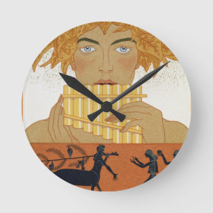 Pan Piper, illustration from 'Les Mythes' by Paul Round Clock