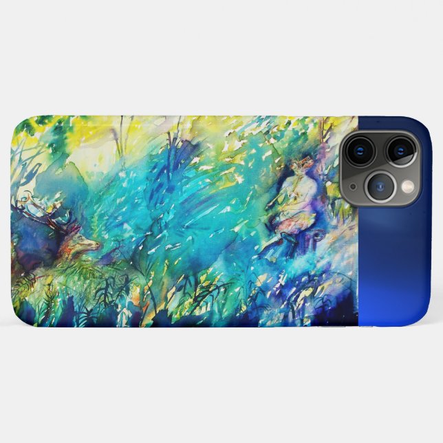 PAN PLAYING FLUTE AND DEER IN GREEN WOODLAND Case-Mate iPhone CASE (Back (Horizontal))