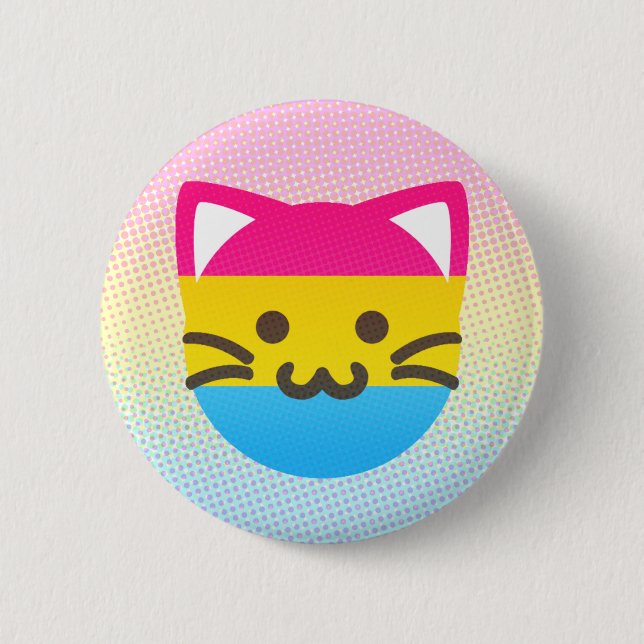 pan pride cat button (Front)