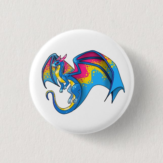 Pan Pride Dragon 1 Inch Round Button (Front)
