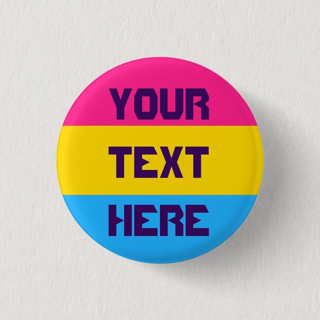 Pan pride flag 1 inch round button (Front)