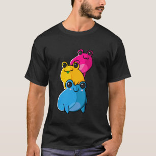 Pan Pride Flag Colour LGBTQ Rainbow Frogs Subtle P T-Shirt
