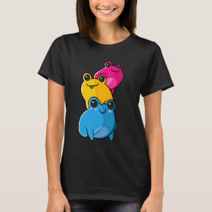 Pan Pride Flag Colour LGBTQ Rainbow Frogs Subtle P T-Shirt