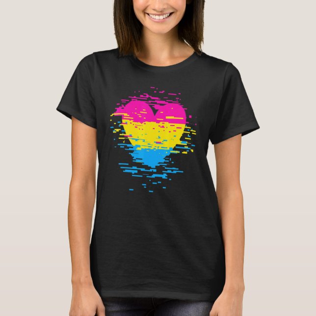 Pan Pride Heart Gay Queer  Pansexual T-Shirt (Front)