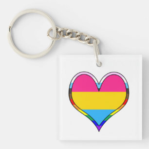 Pan Pride Heart Keychain
