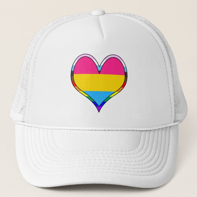 Pan Pride Heart Trucker Hat (Front)