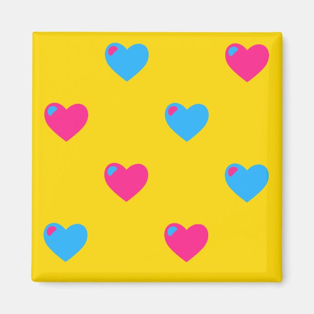 Pan Pride Hearts Magnet (Front)