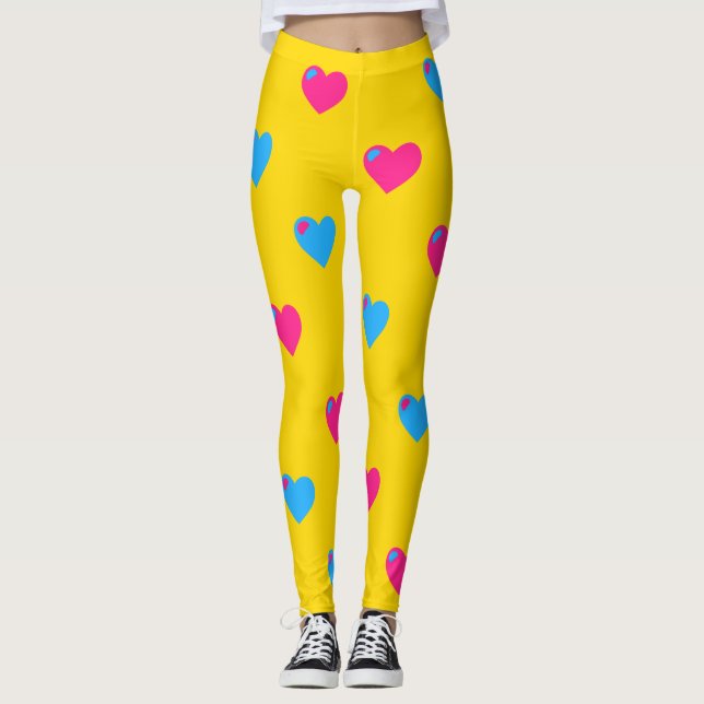 Pan Pride Large Hearts Leggings (Front)
