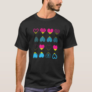 Pan Pride Pansexuality Flag Heart Lgbt Pride Month T-Shirt