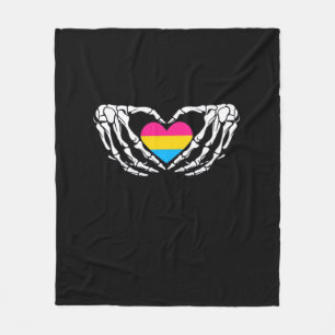 Pan Pride Skeleton Halloween Pan Goth Heart Fleece Blanket