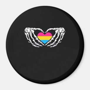 Pan Pride Skeleton Halloween Pan Goth Heart Magnet