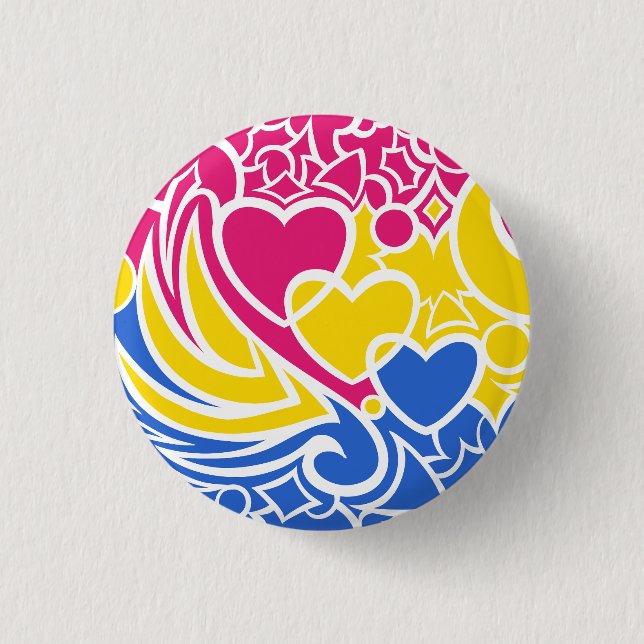 Pan Pride Squiggles 1 Inch Round Button (Front)