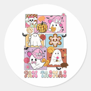 Pan Tasmas Ghost Pumpkin Spooky Conchas Halloween  Classic Round Sticker