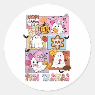 Pan Tasmas Ghost Pumpkin Spooky Conchas Halloween  Classic Round Sticker