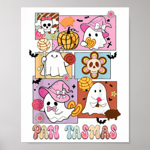 Pan Tasmas Ghost Pumpkin Spooky Conchas Halloween  Poster