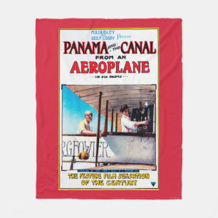 Panama and the Canal Aeroplane Movie Promo Poste Fleece Blanket