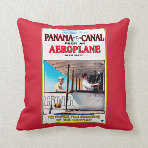 Panama and the Canal Aeroplane Movie Promo Poste Throw Pillow
