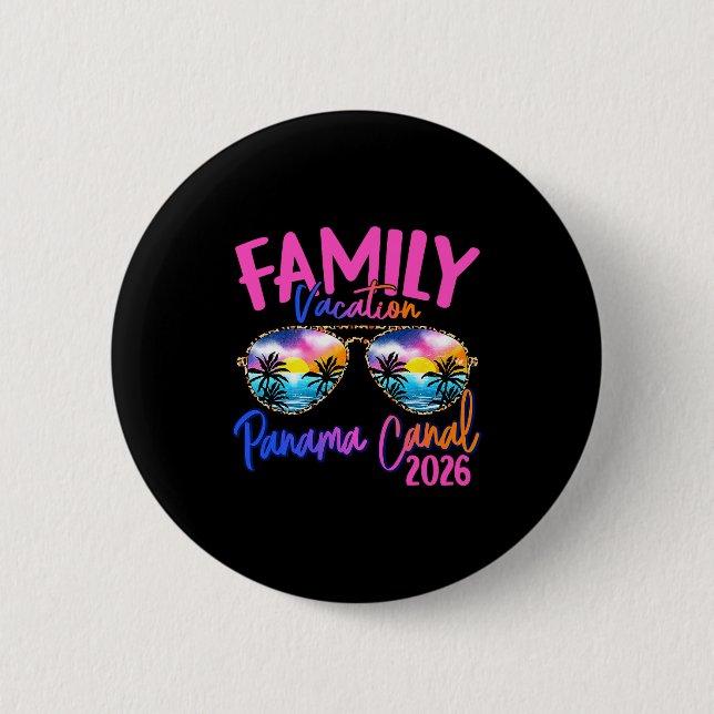 Panama C Vacation 2026 Souvenir Matching Family Gr 2 Inch Round Button (Front)