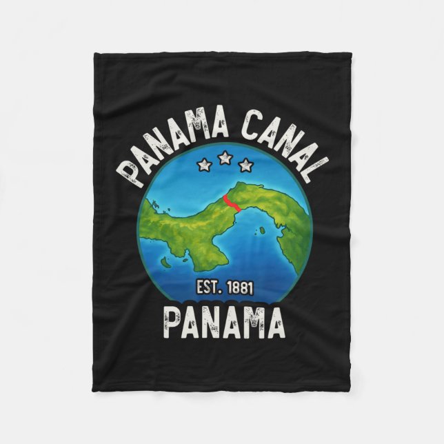 Panama Canal Est.1881  Fleece Blanket (Front)