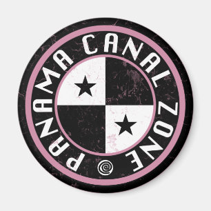 Panama Canal Zone Circle Design Magnet