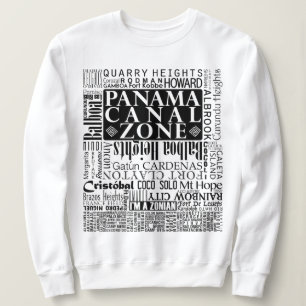 Panama Canal Zone Locations in White Sweatshirt
