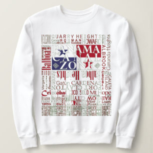 Panama Canal Zone Locations w/ Colours Sweatshirt