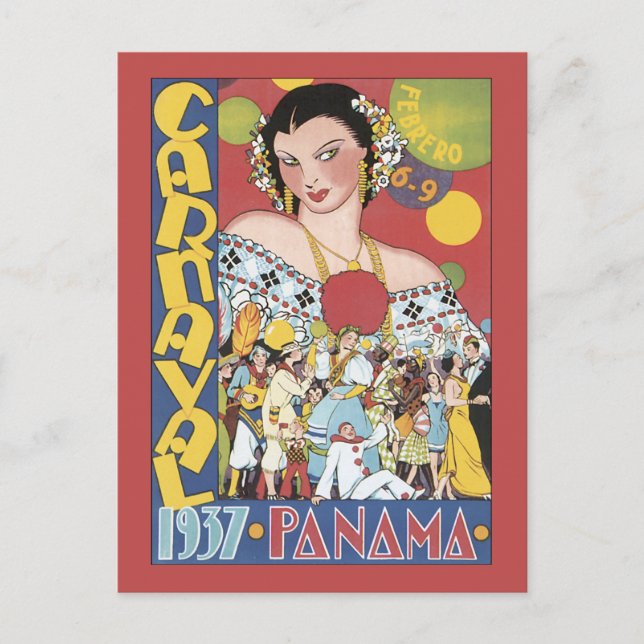 Panama Carnaval 1937 Postcard (Front)
