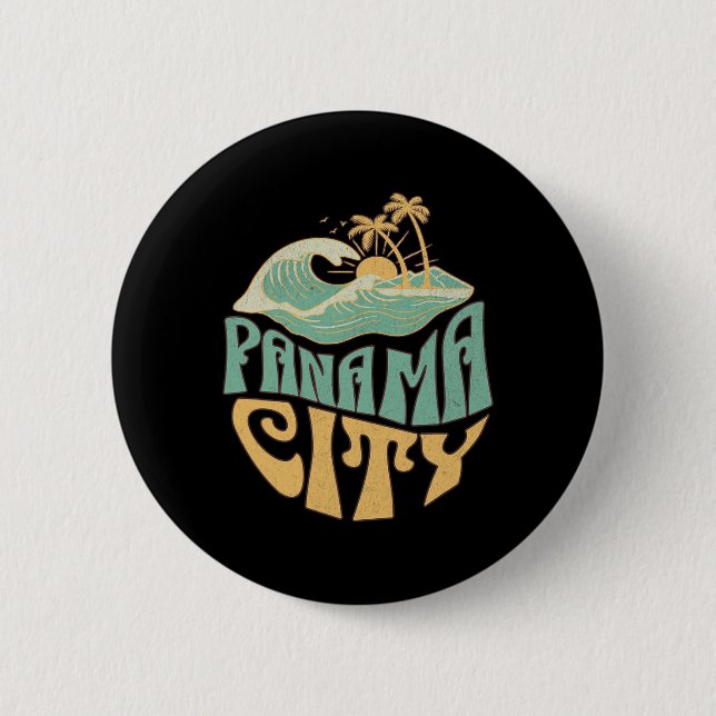 Panama City _1  2 Inch Round Button (Front)