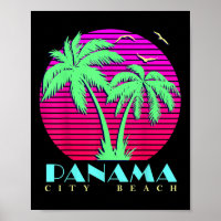 Panama City Beach 80s Palm Trees Summer Sunset Sun
