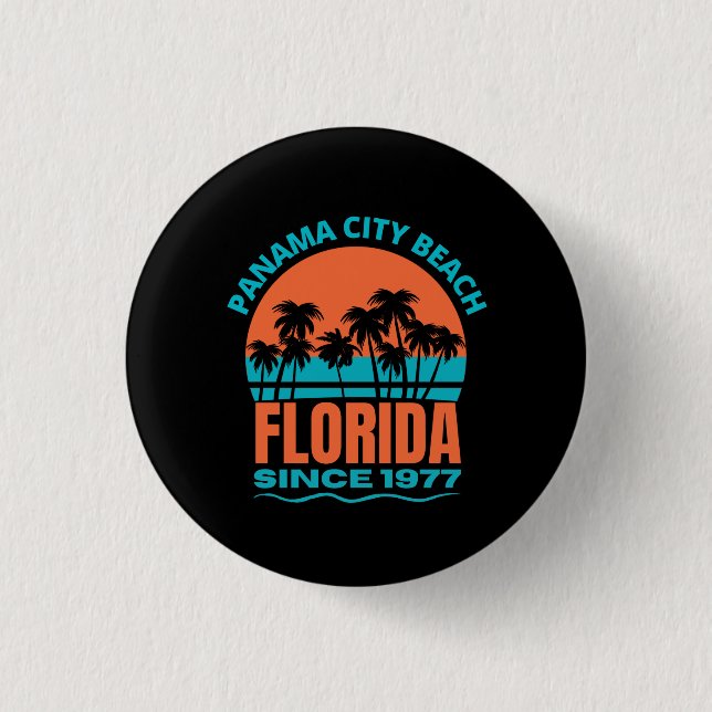 Panama City Beach Florida 1 Inch Round Button (Front)