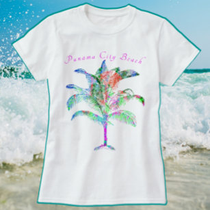 Panama City Beach Florida Colourful Bright Palm T- T-Shirt