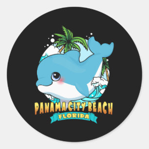 Panama City Beach Florida Cute Ba  Classic Round Sticker