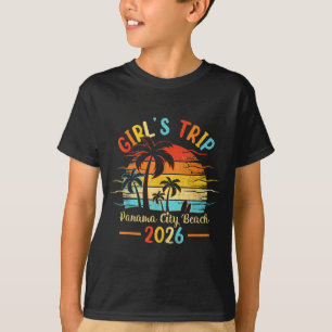 Panama city beach florida palm tree sunset girls T-Shirt