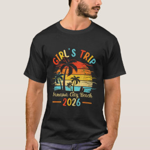 Panama city beach florida palm tree sunset girls T-Shirt