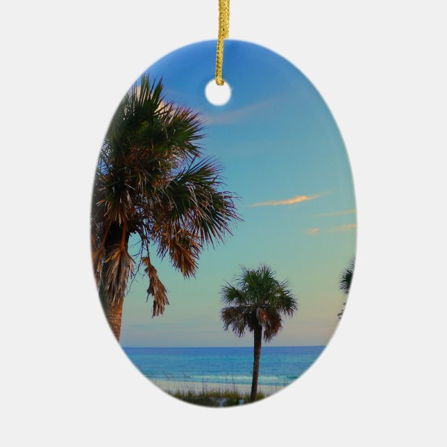 Panama City Beach, Florida palm trees Ceramic Ornament (Front)