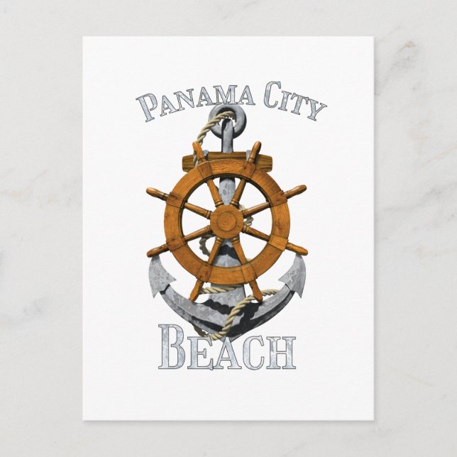 Panama City Beach Florida Vacation Nautical Anchor Postcard (Front)