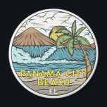 Panama City Beach Florida Vintage Magnet<br><div class="desc">Panama City Beach hand drawn illustration with mountains and ocean waves in the background. Perfect for anyone who loves to visit Panama City Beach.</div>