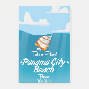 Panama City Beach Florida vintage travel poster. Post-it Notes