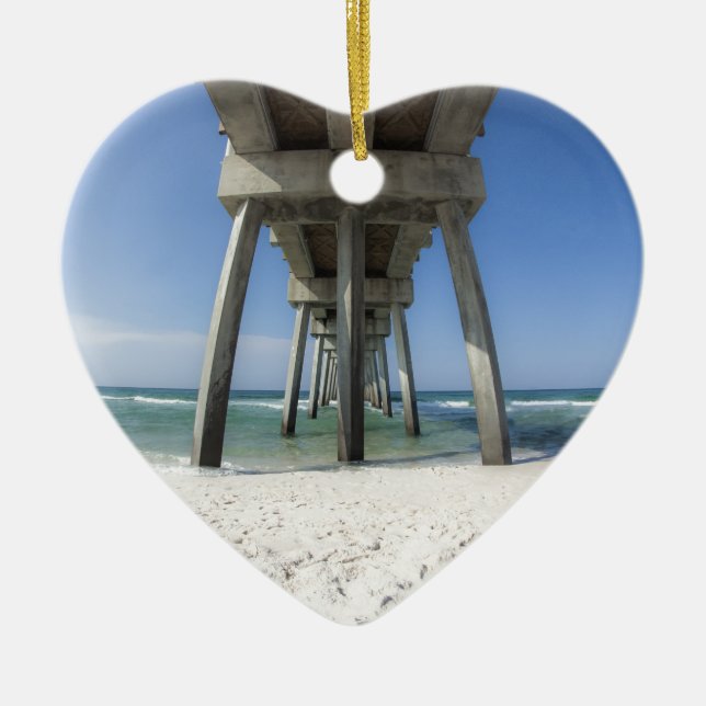 Panama City Beach Pier Ceramic Ornament (Front)