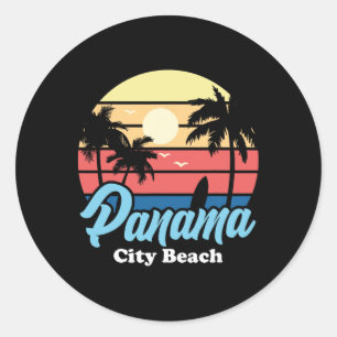 Panama City Beach Surfer Surfing Souvenir Retro  Classic Round Sticker