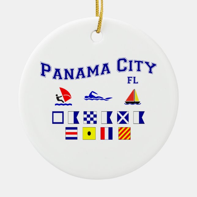 Panama City, FL - Maritime Spelling Ceramic Ornament (Front)