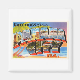 Panama City Florida FL Old Vintage Travel Souvenir Magnet