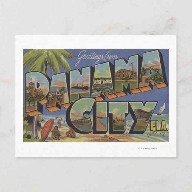 Panama City, Florida - Large Letter Scenes Postcard (Front)
