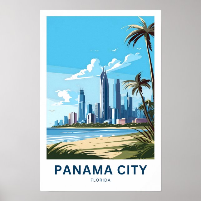 Panama City Florida Travel Print (Front)