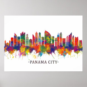 Panama City Panama Skyline Poster