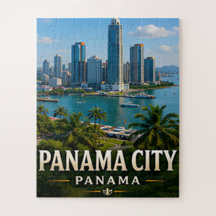 Panama City Skyline and Canal Wonder Jigsaw Puzzle