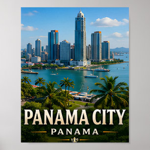 Panama City Skyline and Canal Wonder Poster