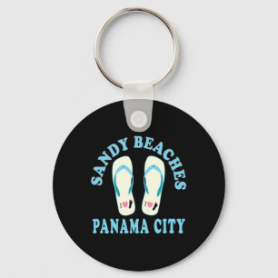 Panama City Vacation Sandy Beaches I Heart Flip Fl Keychain