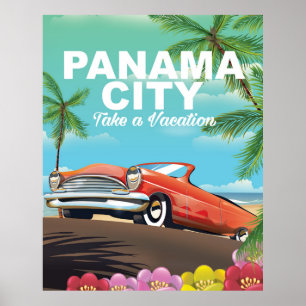 panama city vintage travel poster