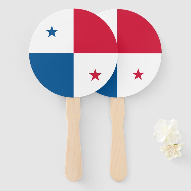 Panama flag hand fan (Front and Back)